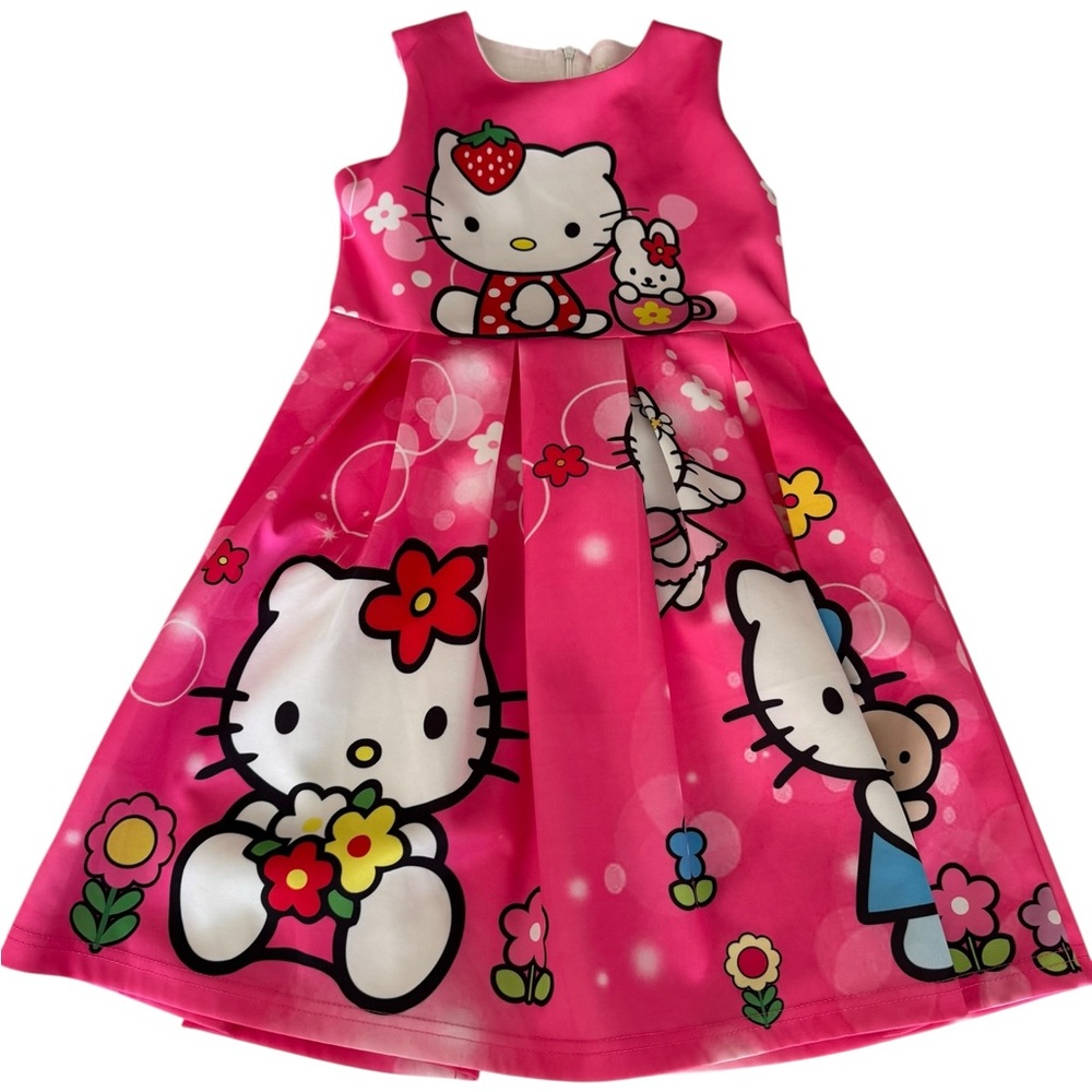 Hello Kitty Pink Floral‎ Dress for Kids 7-8